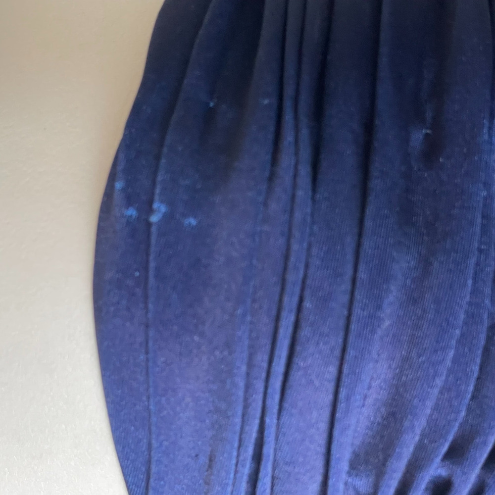 Cache Blue Ombre One Shoulder Maxi Dress Sz 10 Beaded Sequin Rhinestone Glam - Picture 8 of 8